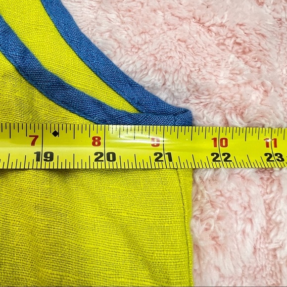 Blue Cactus Women dress Sz 3x Made In USA Yellow Blue Maxi Art to Wear Coastal - Picture 6 of 9